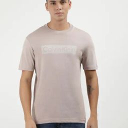 Calvin Klein Jeans Beige Cotton Regular Fit Printed T-Shirt-picture-42