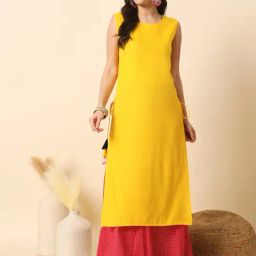 Meeranshi Yellow Straight Kurta-image-99