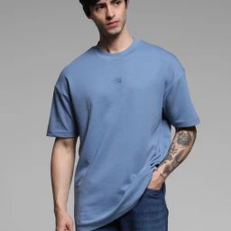 Jack & Jones Blue Cotton Slim Fit T-Shirt-image-50