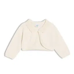 Miniklub Girls Off White Knit Regular Fit Shrug-image-54