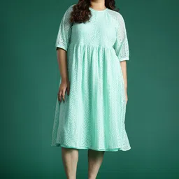 DressBerry Curve Plus Size Lace Fit &Flare Dress-image-34