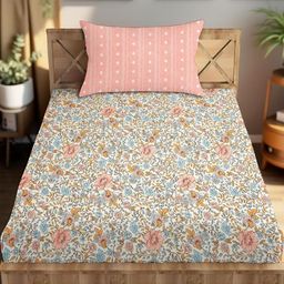 IVAZA White Floral 350 Pure Cotton Single-image-43