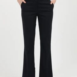 TOMMY HILFIGER Black Flared Fit Mid Rise Trousers-picture-1