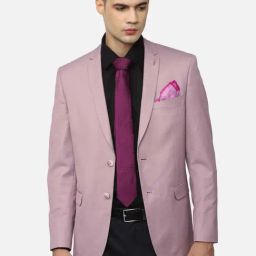 Louis Philippe Pink Checks Tie with Pocket Square-picture-24