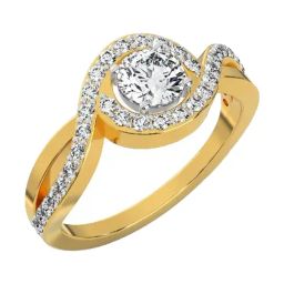 Emori 14k Yellow Gold & Diamond Infinity Solitaire Ring-image-83