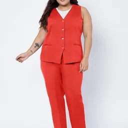 BRINNS Plus Size Sleeveless V-Neck Waistcoat-image-11