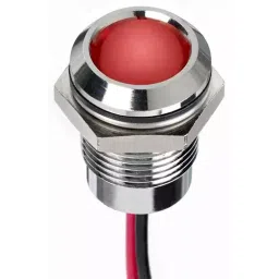 RS PRO Red Panel Mount Indicator 12V DC, Mounting Hole Size 14 mm, Termination Type Lead Wires, IP Rating IP67, Model No 1301079-30