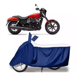 Auto Pearl Bike Cover for Harley Davidson Street 750 (White & Blue)-picture-47