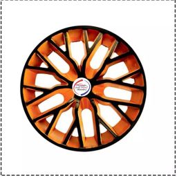 Auto Pearl BO57 R14 r 35.56 cm (14 Inch) ess Type Wheel Hubcap with Retention Ring Glossy Black Orange Wheel Cover for Universal for Car Universal for Car (Set of 4)-image-89