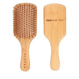 ECOSAA Wooden Paddle Hair Brush With Bamboo Bristles-23
