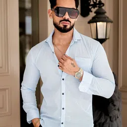 IKON FASHION Men Original Slim Fit Vertical Striped Spread Collar Casual Shirt-picture-21