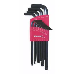 Westward Hex Key Set Alloy Steel Black Oxide Finish L Shape, 2CYC6 (Pack of 13 Pcs)-17