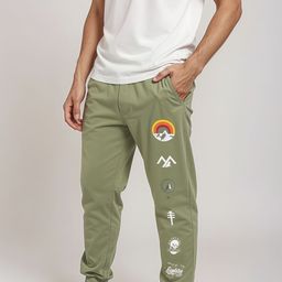 glitchez Men Conversational Print Relaxed Fit Joggers-image-50