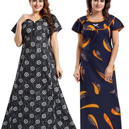 Inner Beats Pack Of 2 Cotton Blend Nightdress-picture-35