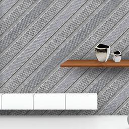 ArtzFolio Printed UV-Resistant Anti-Bacterial Monochrome Diagonal Stripes Peel & Stick Wallpaper-image-62