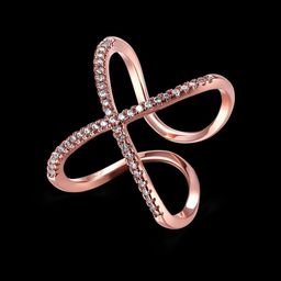 DressBerry Rose Gold-Plated Stone-Studded Finger Ring-image-33