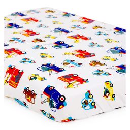 The Mom Store Beep Beep Baby Crib Sheet - White-picture-11
