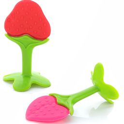 Aditi Toys Baby Silicone Teether, Fruit Teether For Toddlers,100% Food Grade Silicone Teether, Non-Toxic & Latex Free Bis Approved. (Red & Pink)-26