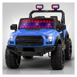 Srecap Battery Operated Jeep for Kids, Ride on Toy Kids Car with RGB Windshield Light & Music | Electric Jeep Battery Car - Blue-image-89