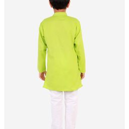 Superminis Full Sleeves Solid Kurta With Pyjama Set - Parrot Green image 3