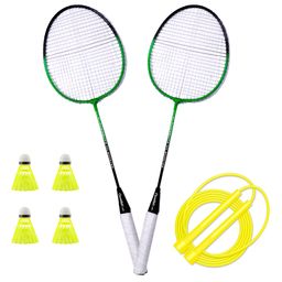 CLOVERBYTE Booster Set Of 2 Badminton With 4 Nylon Shuttle and Pencil Skipping Rope -Multicolour image 2