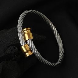 French Accent Men Silver-Plated Wraparound Bracelet-image-35