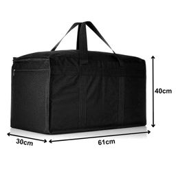 Kuber Industries Rexine Waterproof Large Storage BagCloth Organizer with 2 Side Zipper Closure and Handle,Black, image 3