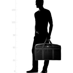 Kuber Industries Rexine Waterproof Large Storage BagCloth Organizer with 2 Side Zipper Closure and Handle,Black, image 5