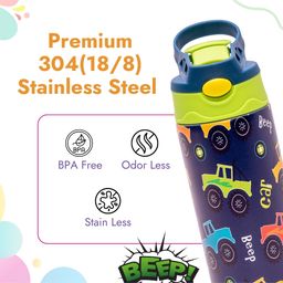 Adore Helios Double Wall Insulated Stainless Steel  Sipper with Handle- 350ml- Automotives image 5