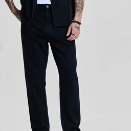 Snitch Men Black Baggy Fit Mid-Rise Dark Shade Jeans-picture-45