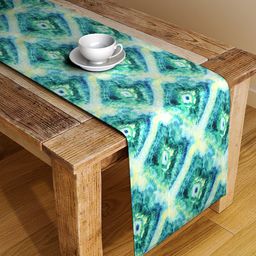 Alina decor Green & Yellow Digitally Printed Table Runner image 1