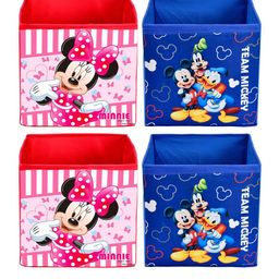Kuber Industries Set Of 4 Disney Printed Foldable Storage Boxes With Handles image 1
