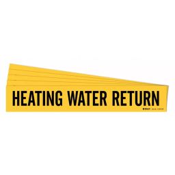 BRADY Vinyl Pipe Marker Heating Water Return Yellow and Black 4 x 24 x 0.004 inch, 782A54 (Pack of 5)-image-90
