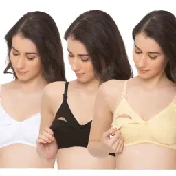 MomToBe Multicolor Cotton Maternity Bra (Pack Of 3)-picture-24