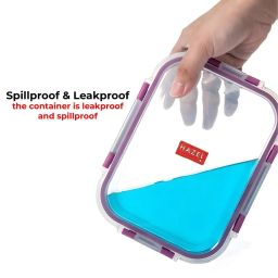 HAZEL Transparent Plastic Airtight Leak proof Microwave Safe Container 1 L image 4