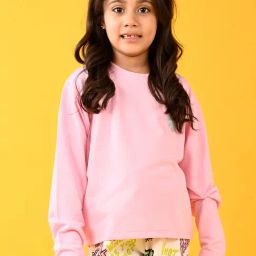 Anthrilo Girls Pink Shimmer Full Sleeves T-Shirt-picture-42
