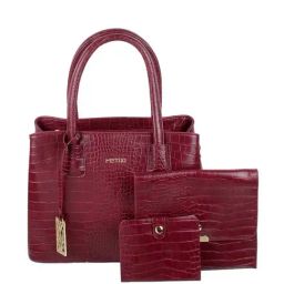 Metro Maroon Synthetic Textured Handbag-image-1