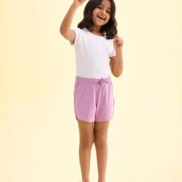 Go Colors! Kids Baby Lilac Cotton Relaxed Fit Short-image-36