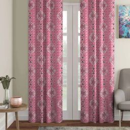 Romee Pink Jaquard Ethnic Curtains and Sheers-32