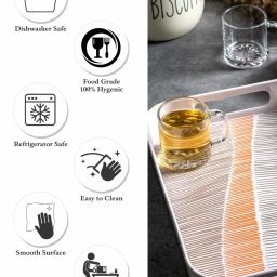 Goodhomes Multicolor Melamine Rectangular Serving Tray image 4