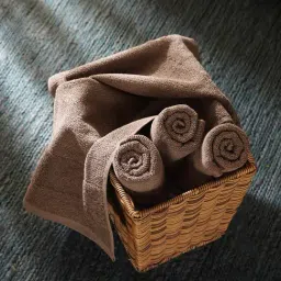 Pure Home and Living Chocolate Brown Cotton Sheared Hand Towels - Set of 4-image-88