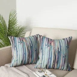 Petal Home Aquarelle Blue Cotton Cushion Covers - Set of 2-image-79