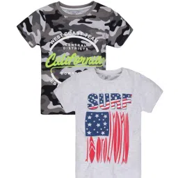 Plum Tree Boys Grey Printed T-Shirt (Pack Of 2)-image-76
