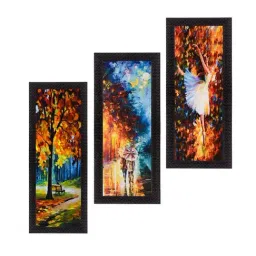 eCraftIndia Set Of 3 Couple Love Moments Satin Matt Texture UV Art Painting-image-89