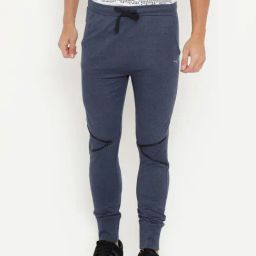 Masculino Latino Blue Cotton Regular Fit Joggers-image-81