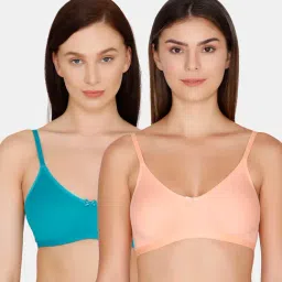 Rosaline by Zivame Blue & Pink Half Coverage Double Layered T-Shirt Bra - Pack of 2-image-91