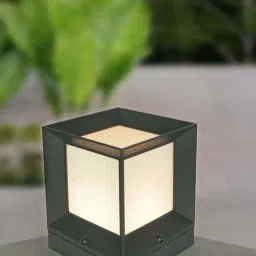 FOS LIGHTING Black & White Aluminium Pillar Light Gate Lamp-image-65