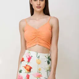Cation Orange Shoulder Strap Crop Top-picture-20