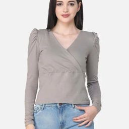 Cation Beige V Neck Top-image-17