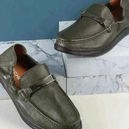 Mochi Men's Green Casual Loafers-image-4